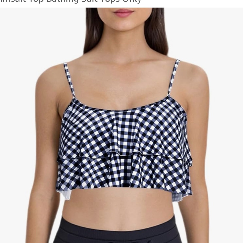 NWT Tempt Me women’s ruffle bikini top off shoulder size large